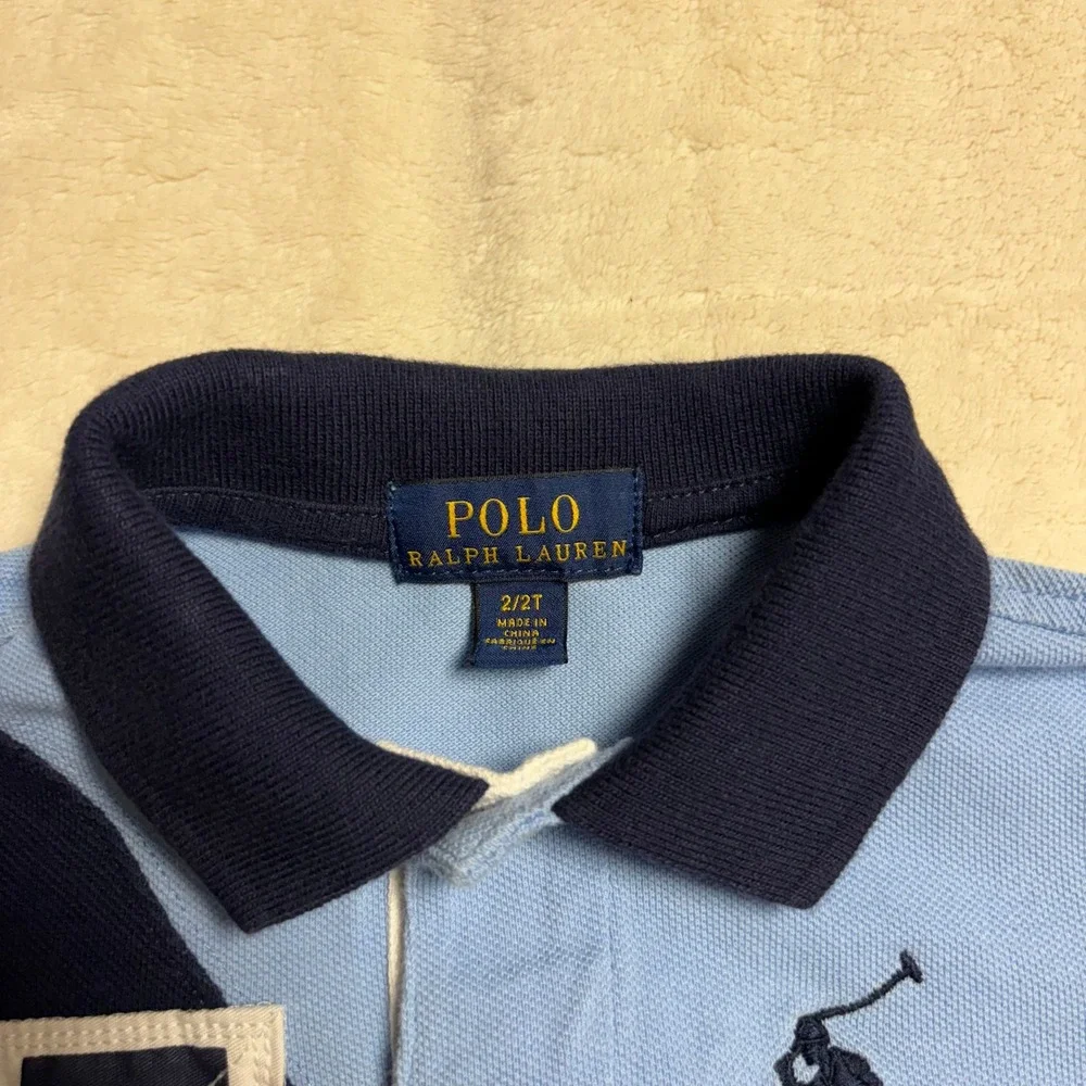 Polo Ralph Lauren Kids Colorblock Polo Shirt Size 2T Blue Green Pink 15 Big Pony